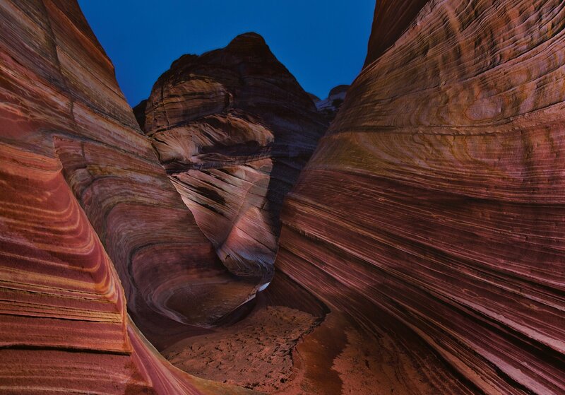 Red Sandstone Canyon — Dramatic, Night
