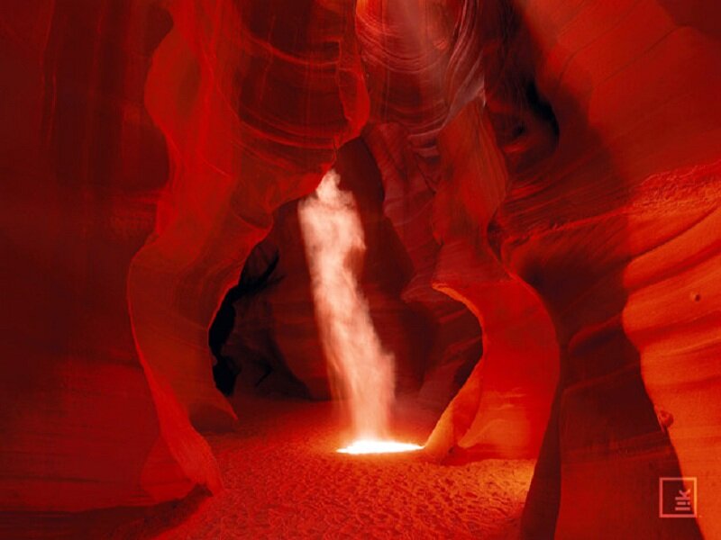 Red Sandstone Canyon — Dramatic, Photograph, Light Beam