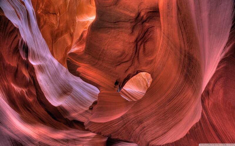 Red Sandstone Canyon — Dramatic, Photograph, Rock Formations, Light, Orange