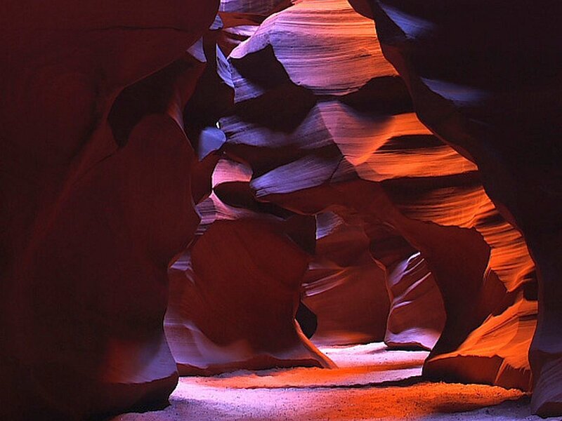 Red Sandstone Canyon — Dramatic, Photograph, Rock Formations, Sand