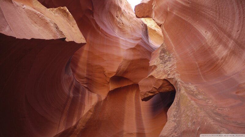 Red Sandstone Canyon — Dramatic, Photograph, Rock, Light, Shadows, Brown