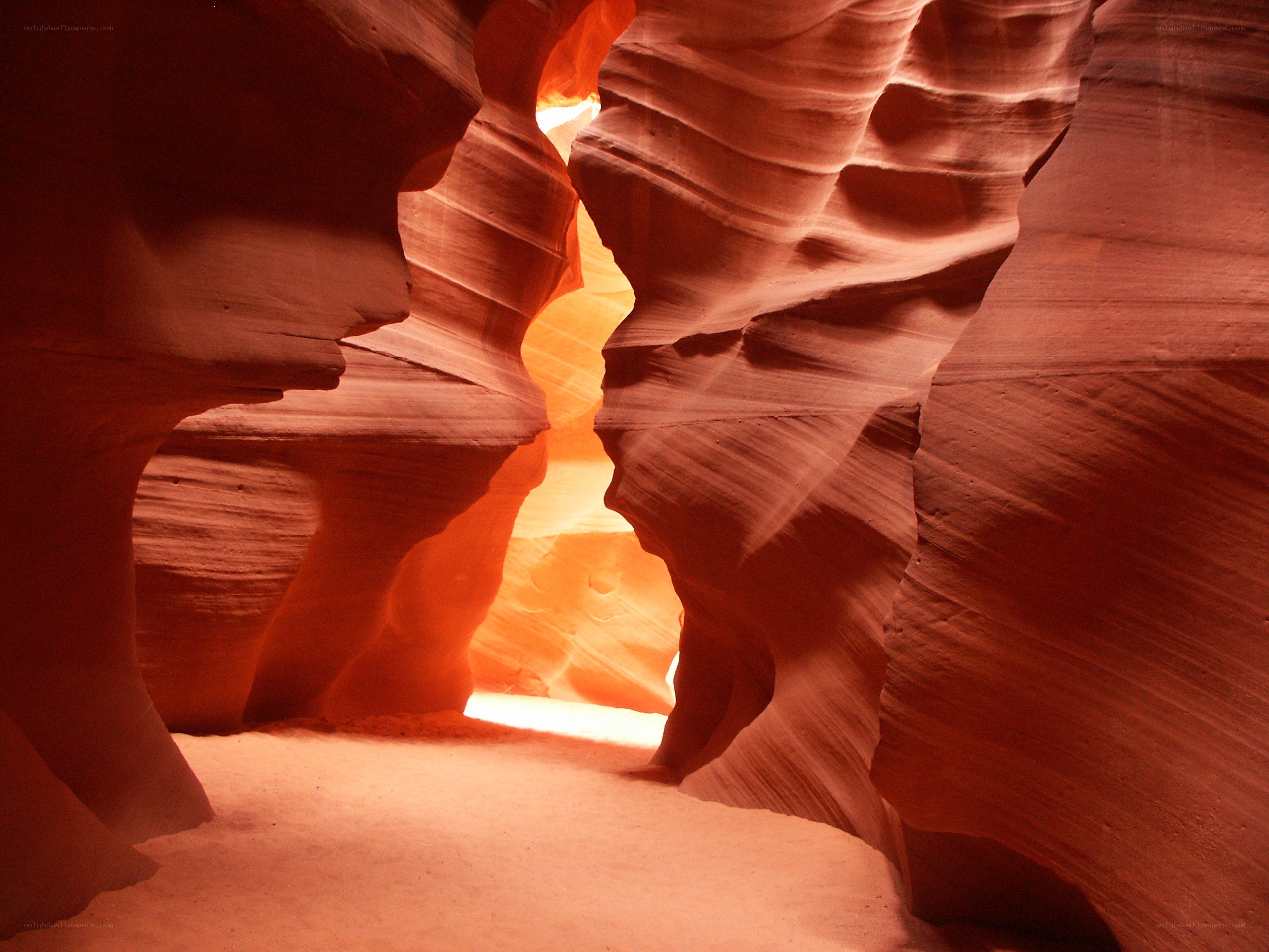 Red sandstone canyon interior