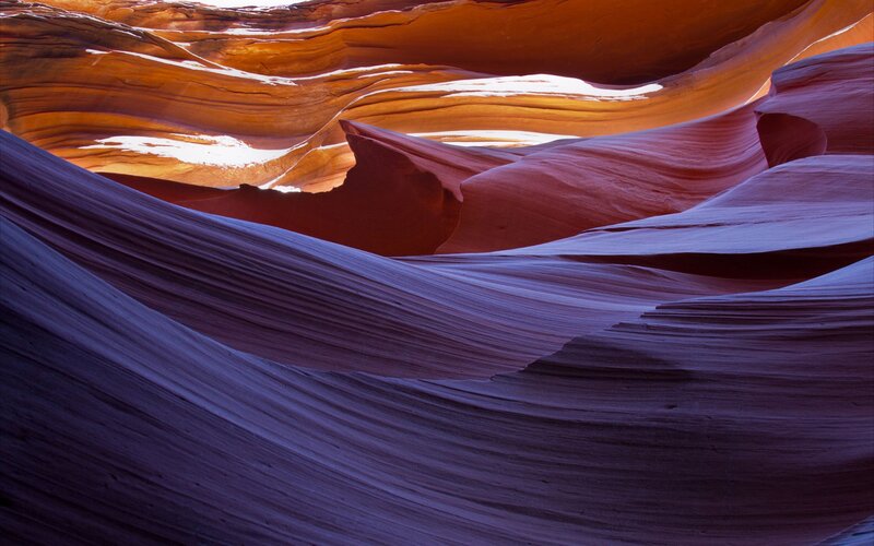 Red Sandstone Canyon — Orange, Dramatic, Afternoon, Photograph, Rock Formations, Light Beams