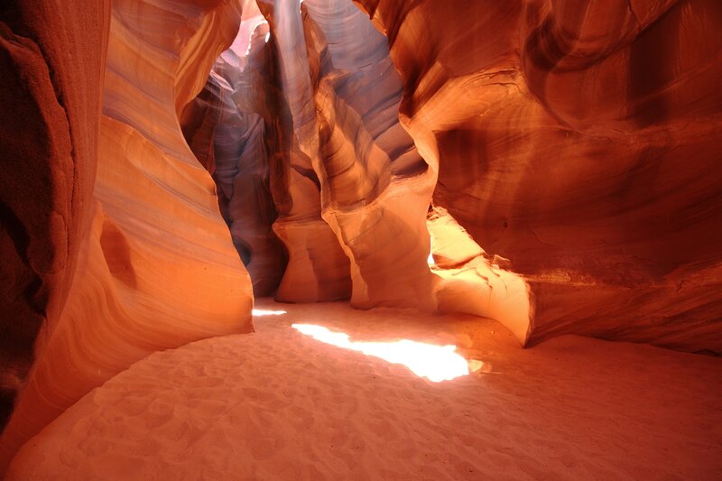 Red Sandstone Canyon — Orange, Dramatic, Afternoon, Photograph, Sand