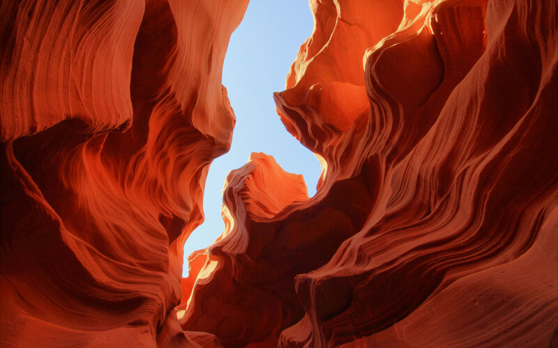 Red Sandstone Canyon — Orange, Dramatic, Afternoon, Photograph, Sky