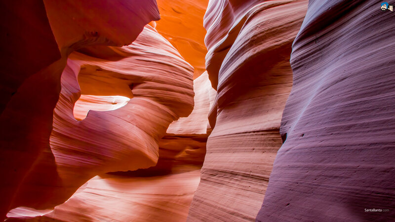 Red Sandstone Canyon — Orange, Dramatic, Photograph, Rock Formations, Light, Shadows