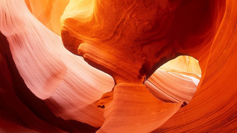 Red Sandstone Canyon — Orange, Dramatic, Photograph, Rock Formations, Light, Yellow