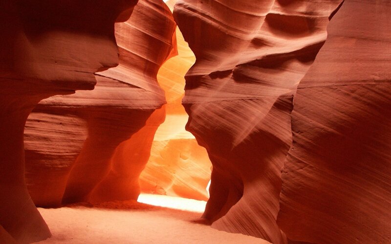 Red Sandstone Canyon — Orange, Dramatic, Photograph, Sand, Light, Brown