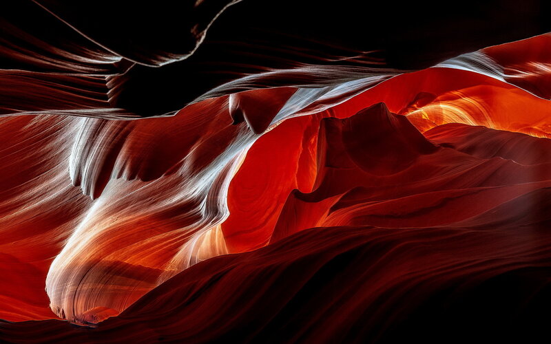 Red Sandstone Canyon Walls — Dramatic