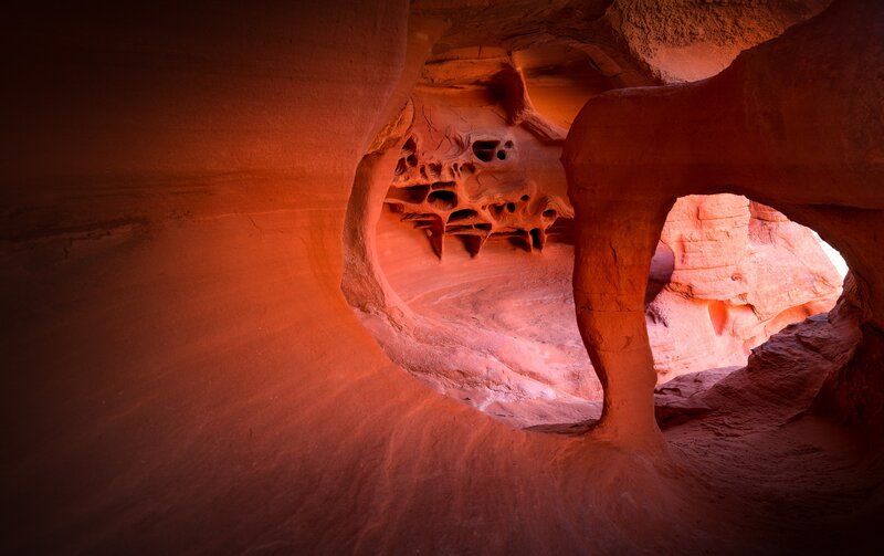 Red Sandstone Cave — Dramatic, Photograph
