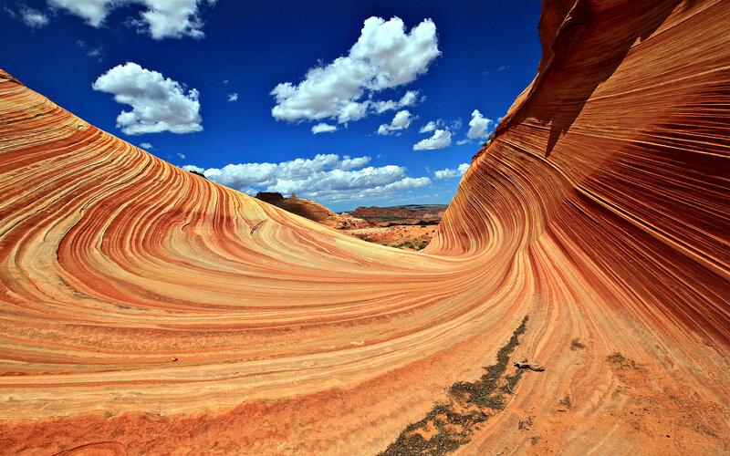 Red Sandstone Rock Formation — Blue