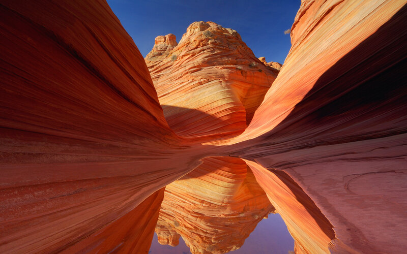 Red Sandstone Rock Formation — Orange, Dramatic