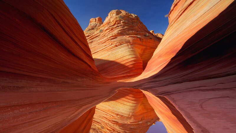 Red Sandstone Rock Formations — Orange, Dramatic