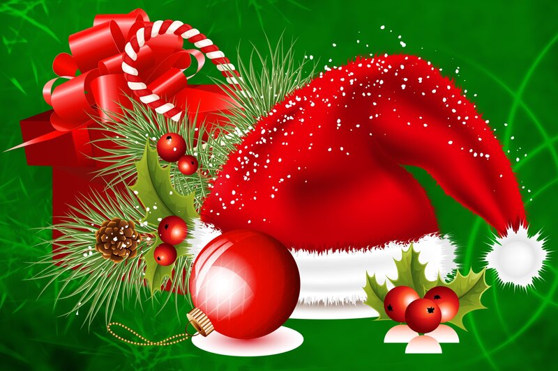 Red Santa Hat and Gift