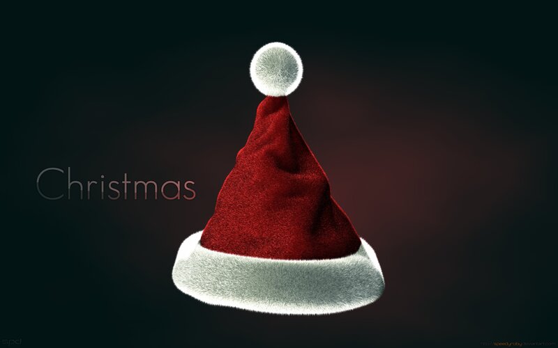 Red Santa Hat — Festive, Digital Art
