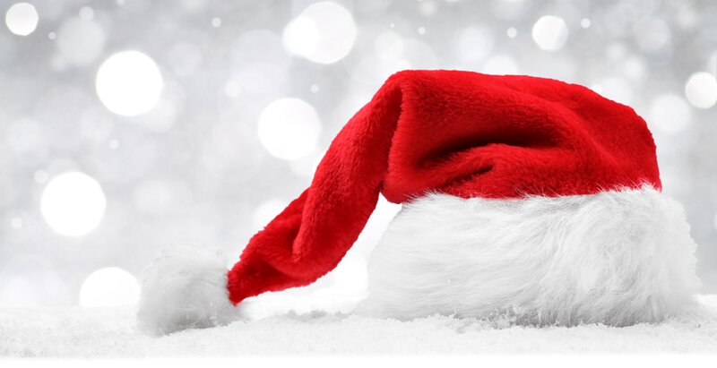 Red Santa Hat — Festive, Winter, Photograph, Snow, Bokeh