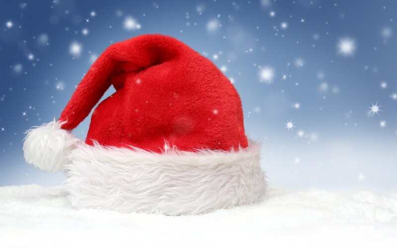 Red Santa Hat — Festive, Winter, Photograph, Snow