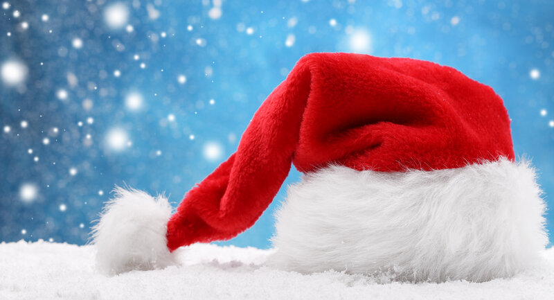Red Santa Hat — Festive, Winter, Photograph