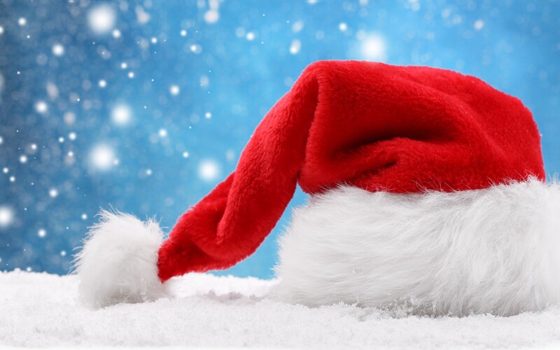 Red Santa Hat in Snow — Festive
