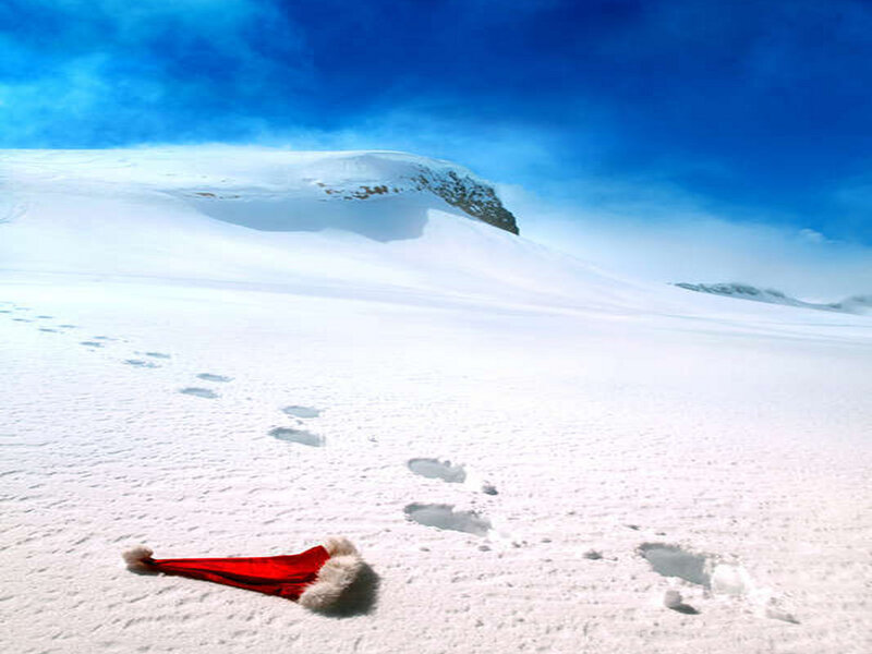 Red Santa Hat in Snow