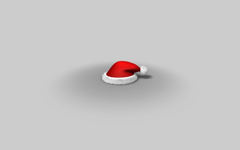 red santa hat on gray