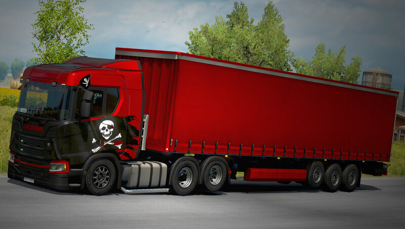 Red Scania Truck — Neutral, Afternoon