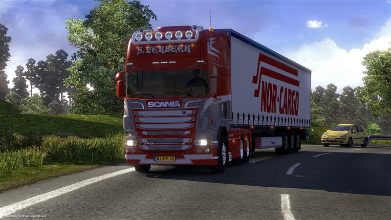 Red Scania Truck — Serene