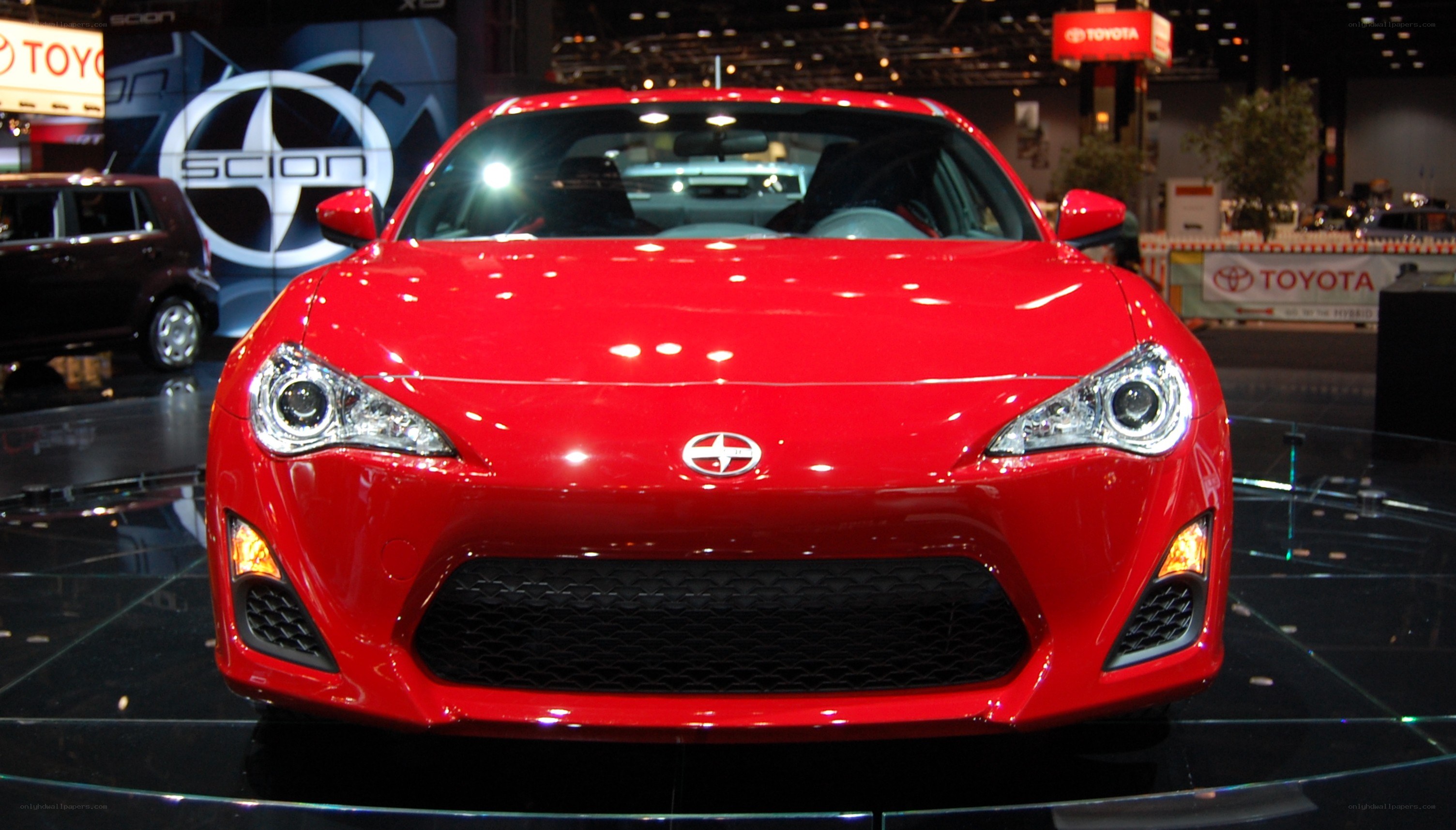 Red Scion FR-S on display