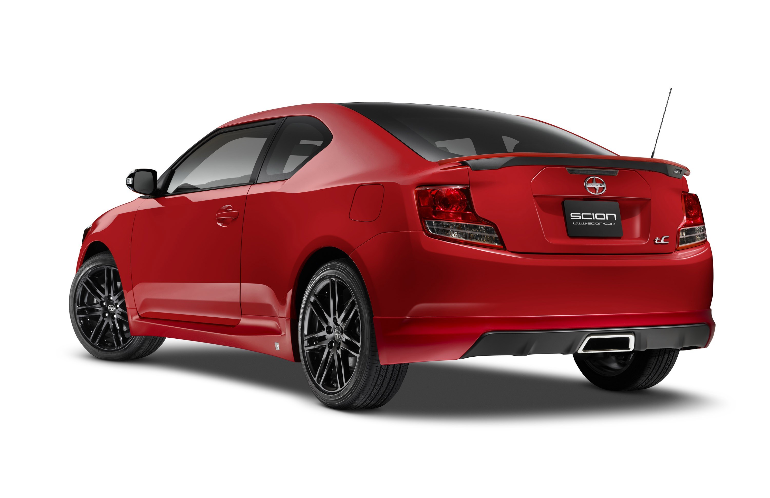 Red Scion tC coupe