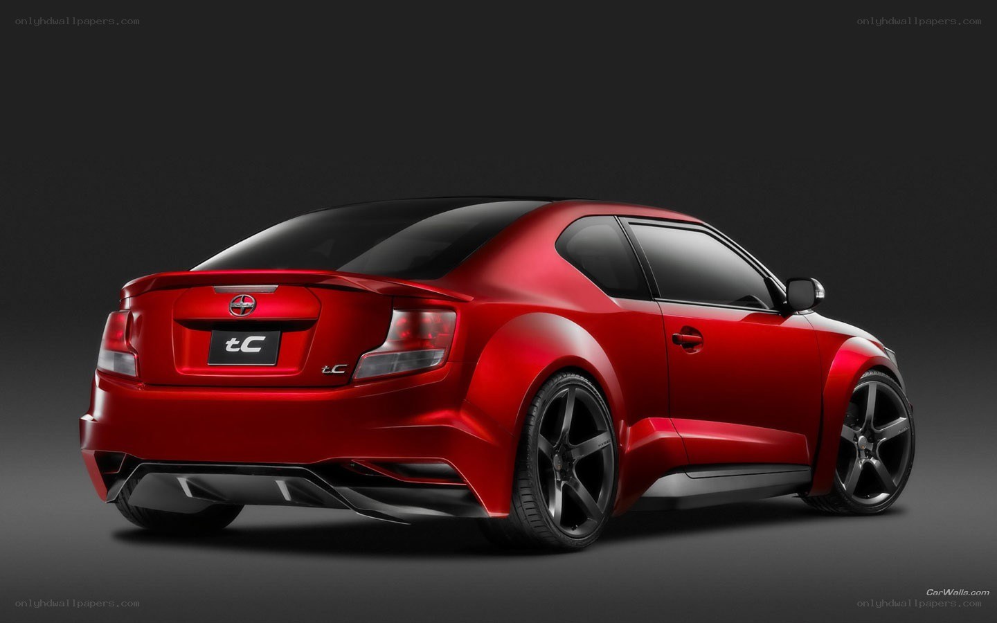 red scion tC coupe