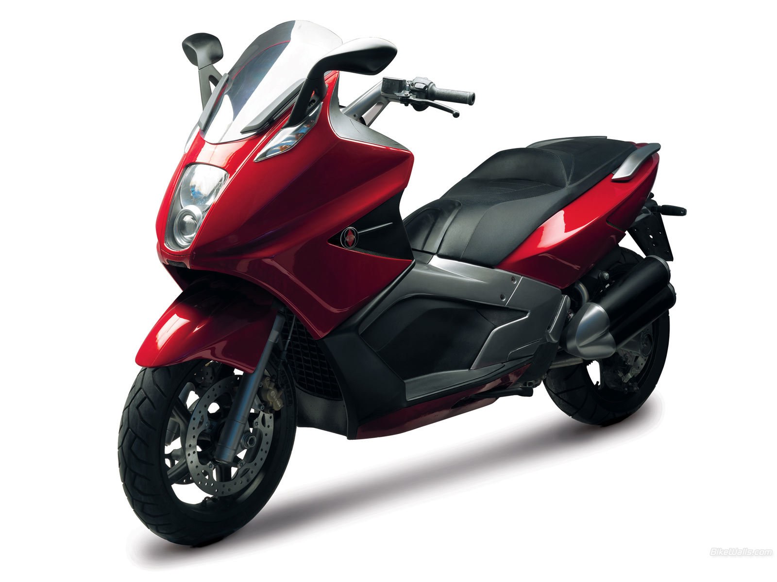 red scooter motorcycle