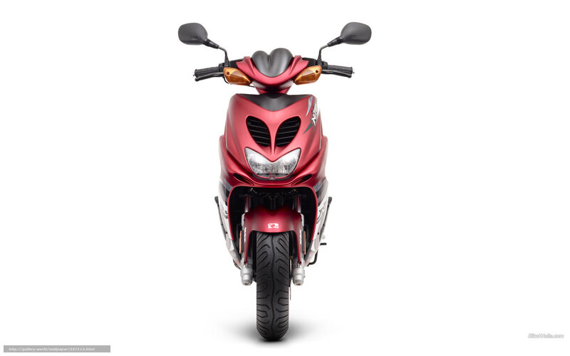 Red Scooter — Neutral, Photograph, Handlebars, Headlight
