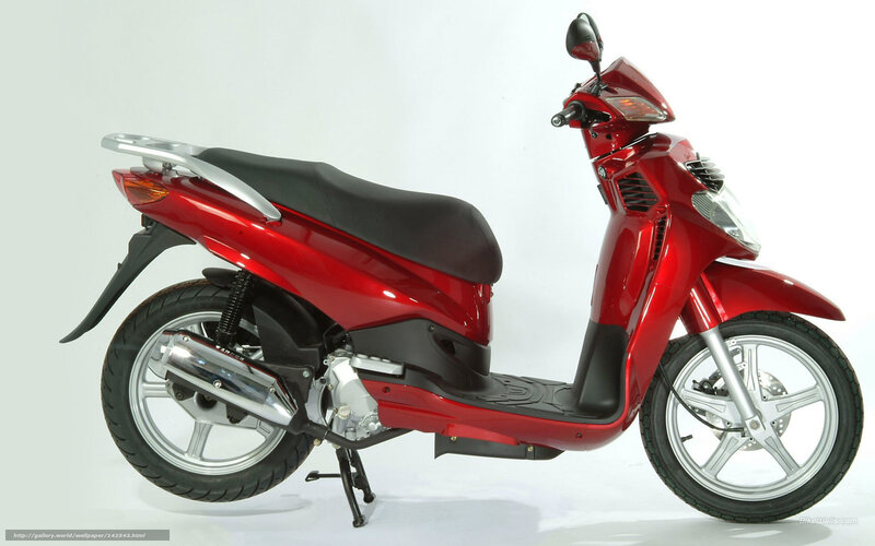 Red Scooter — Neutral, Photograph, Seat, Exhaust Pipe
