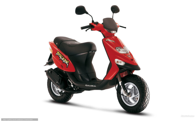Red Scooter — Neutral, Photograph, Seat, Mirror