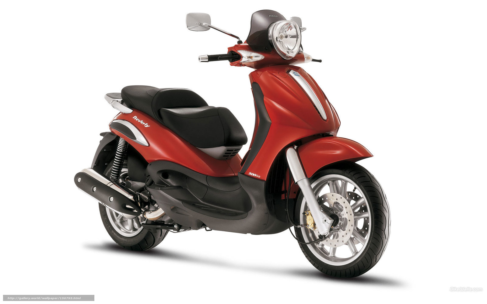 Red scooter on white background