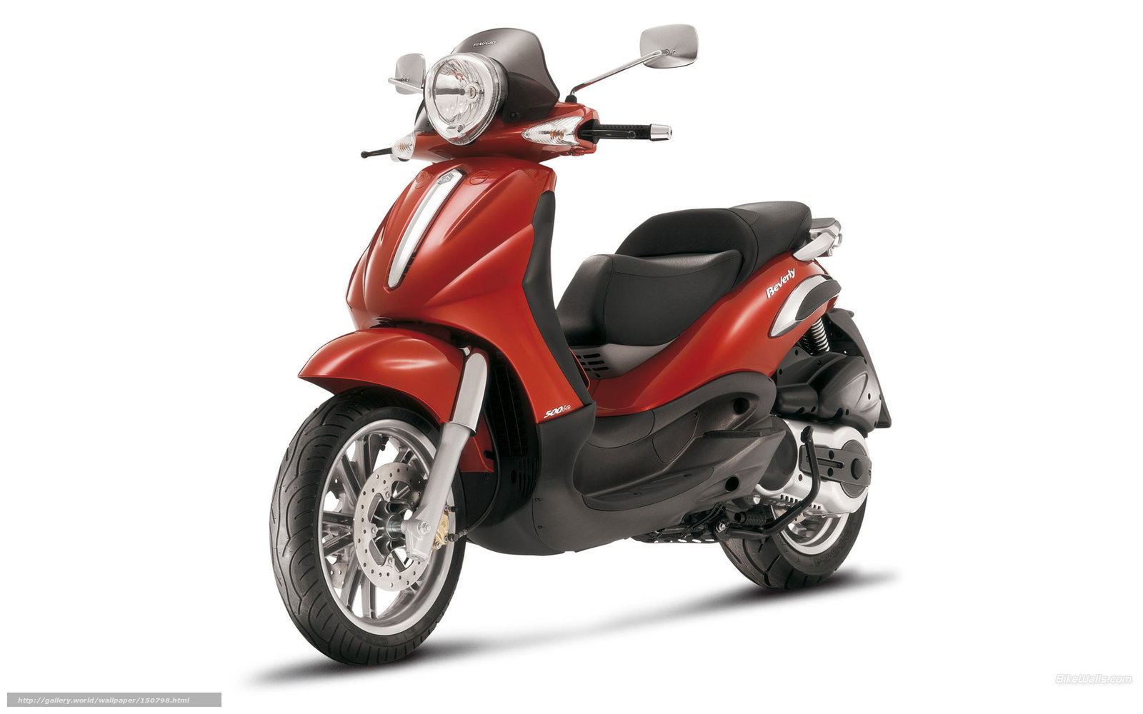 Red scooter on white background