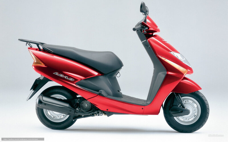 Red scooter side profile