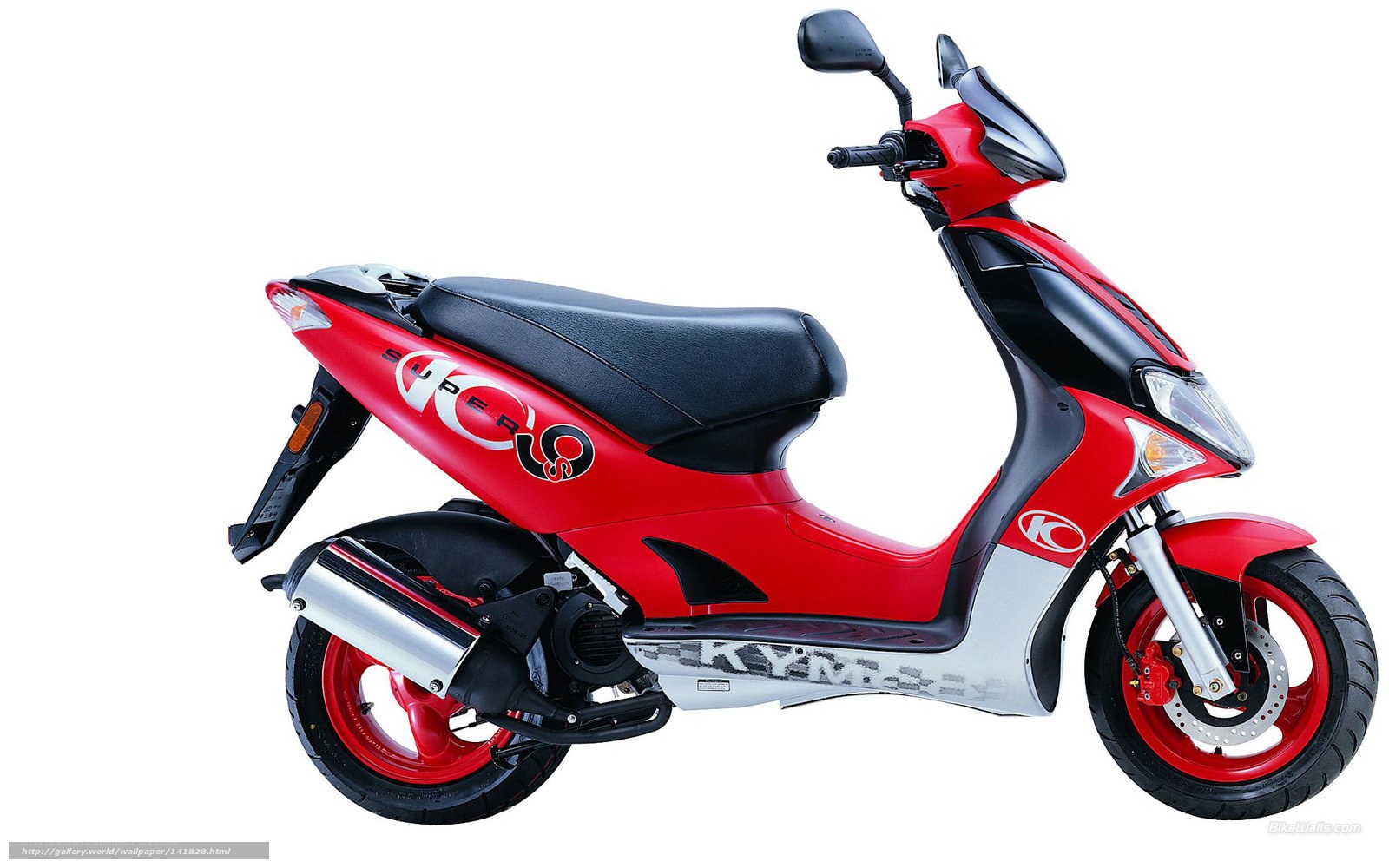 red scooter with black seat
