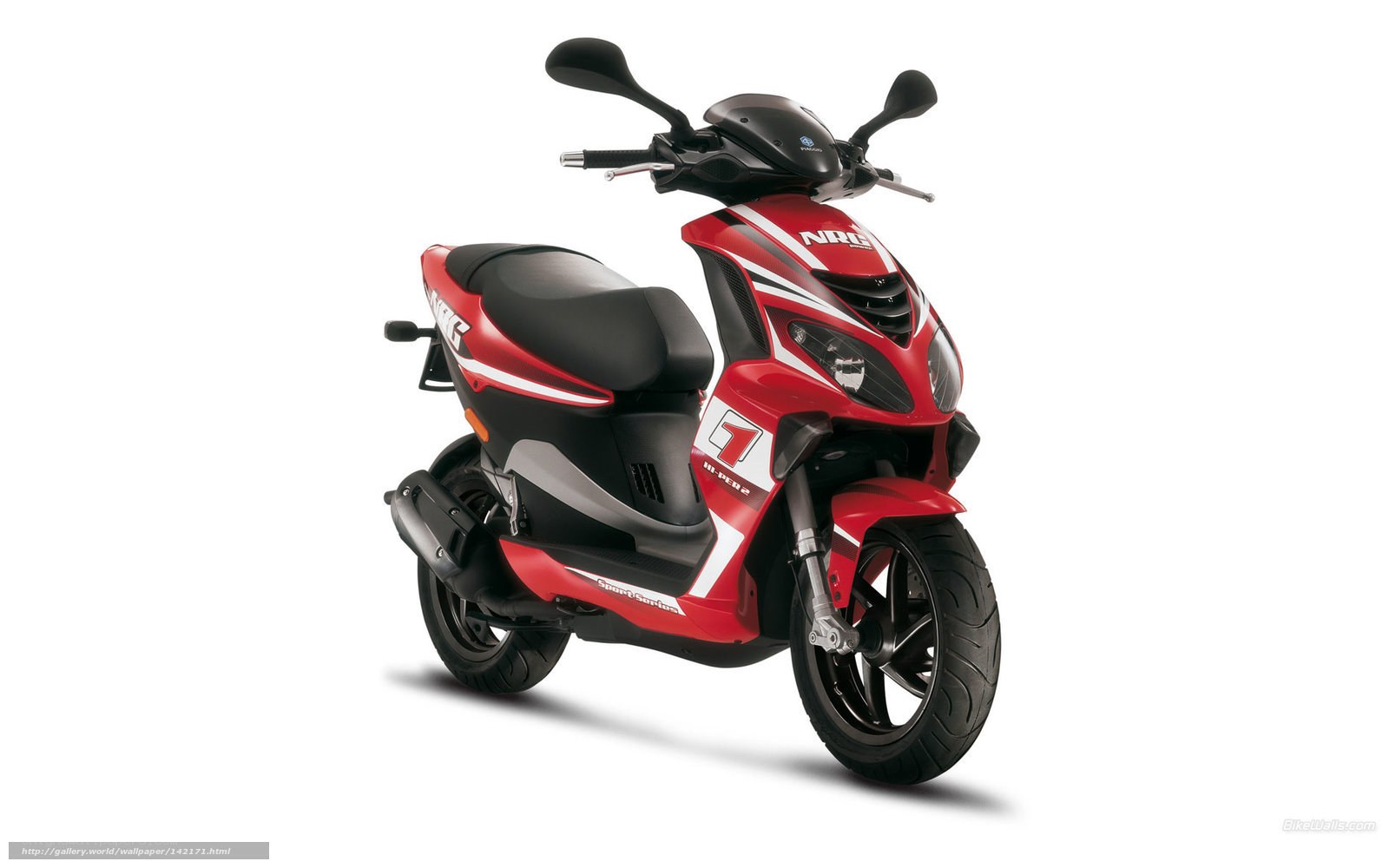 red scooter with racing decals