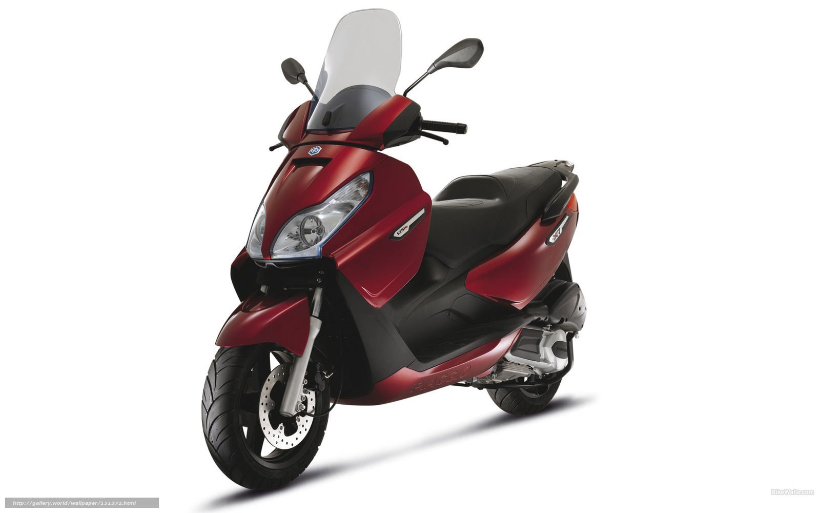red scooter with windscreen