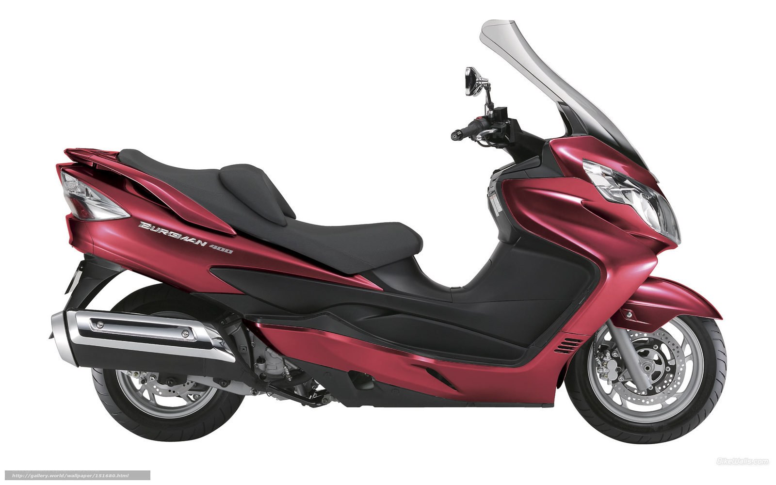 red scooter with windscreen