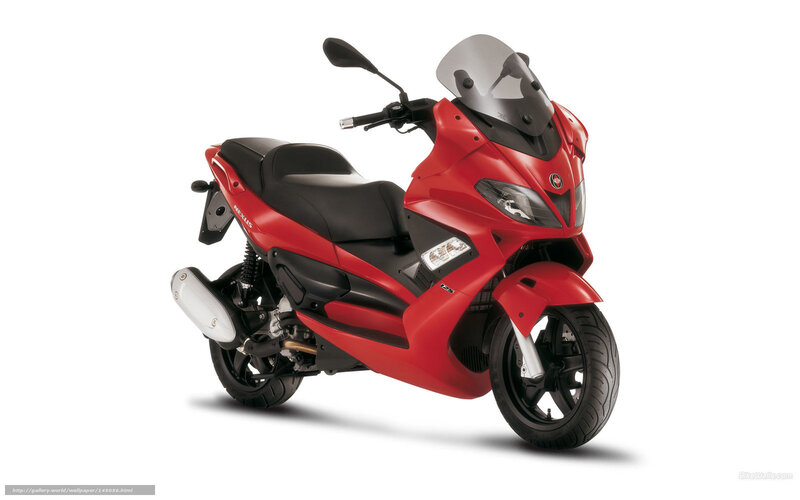 red scooter with windscreen