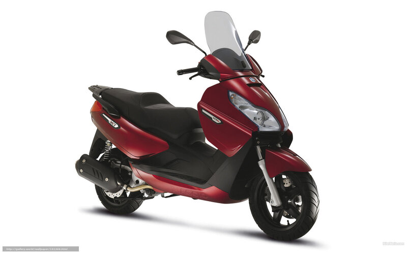 Red Scooter with Windscreen — Neutral, Photograph