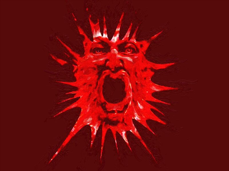 Red Screaming Face