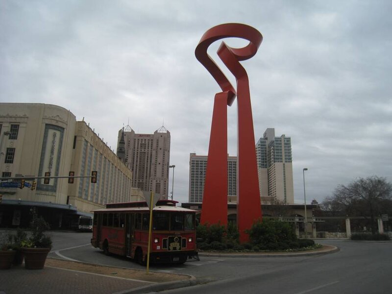 Red Sculpture in Roundabout