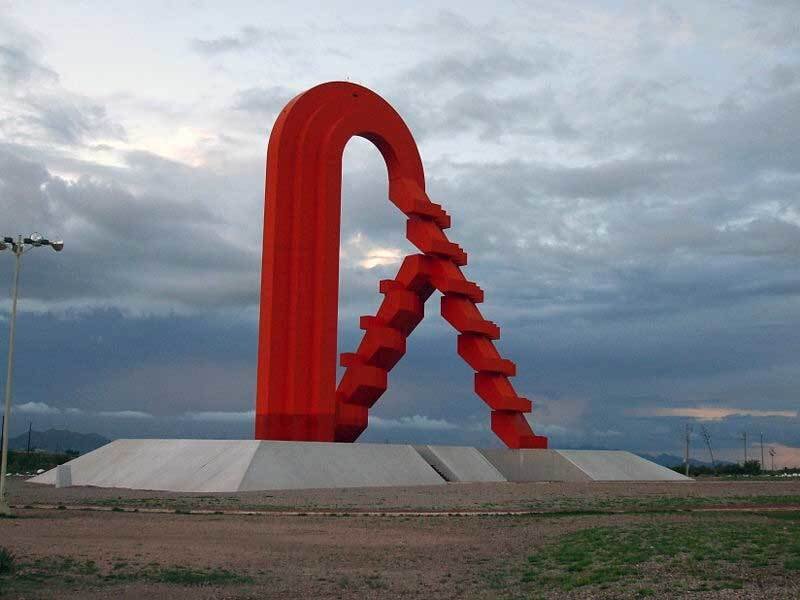 Red Sculpture of Letter A