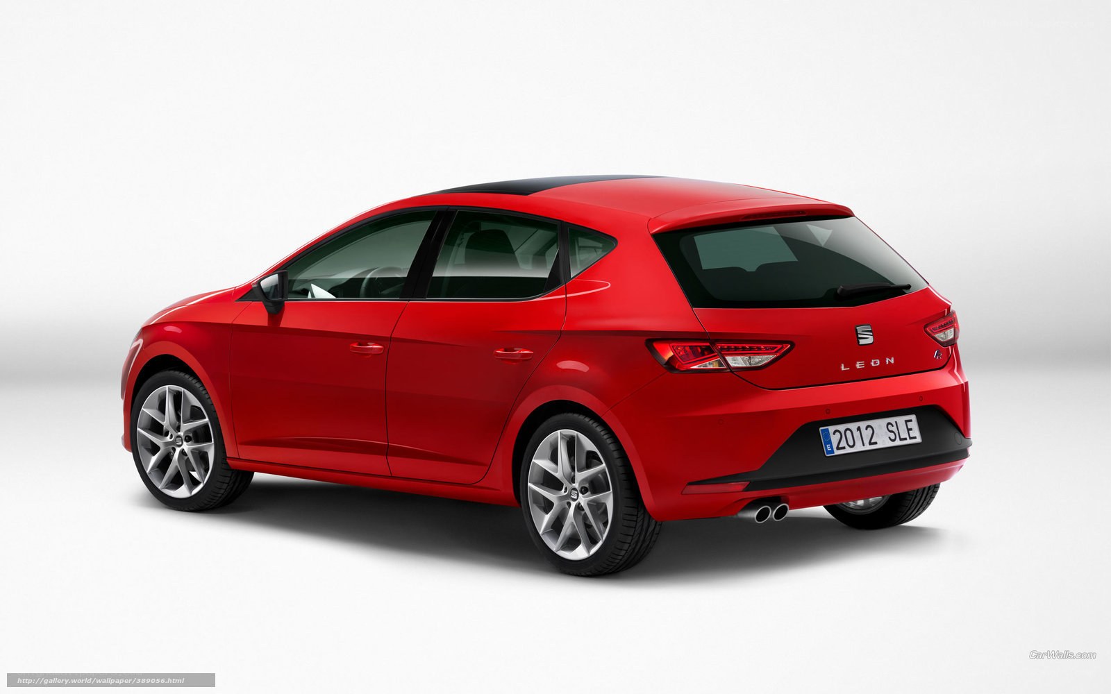 Red SEAT Leon hatchback