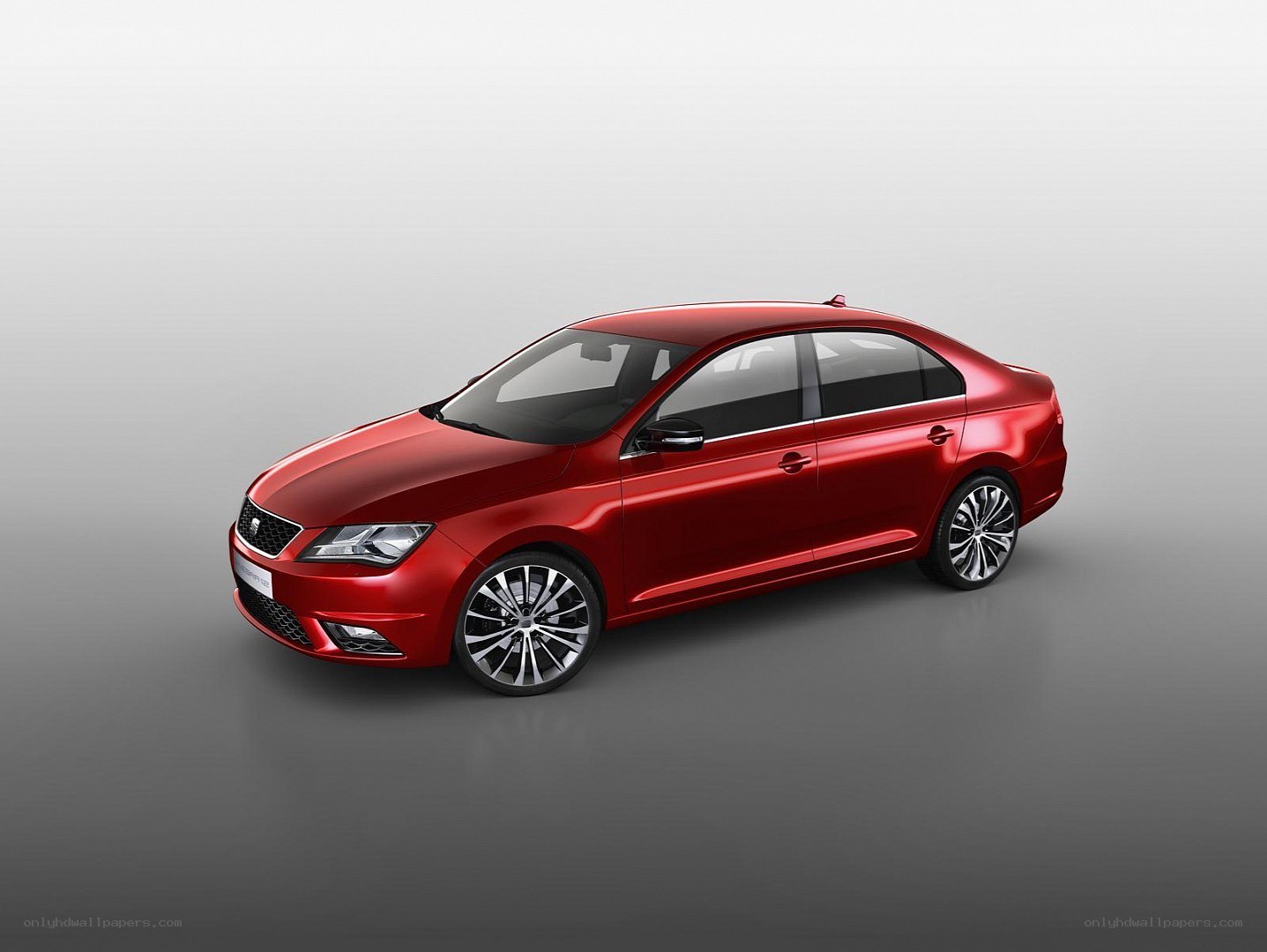 Red sedan car