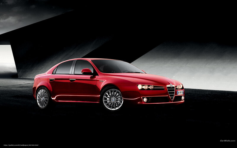 Red Sedan Car — Dramatic, Photograph, Wheels, Headlights