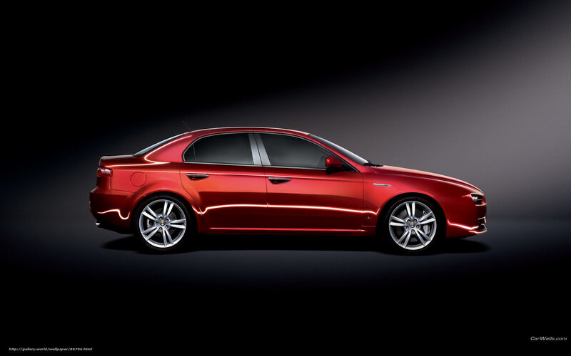 Red Sedan Car — Dramatic, Photograph, Wheels, Side Mirror